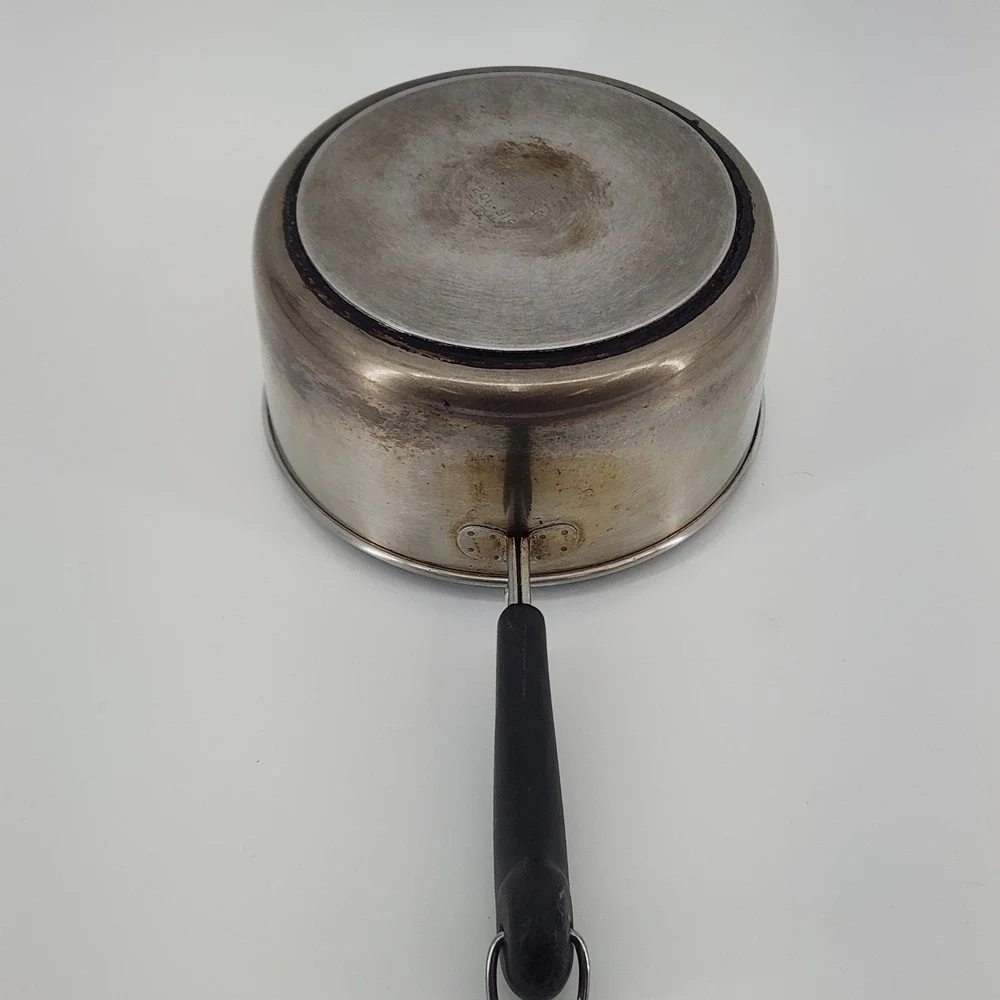 Revere Ware 2 Quart Saucepan Pot Stainless Steel Black Handle 91C Clinton IL USA